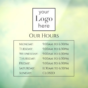 Open Hours Your Logo Store Business