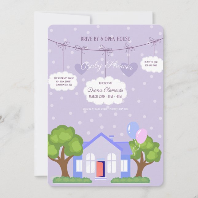 Open House Baby Shower Invitation (Front)