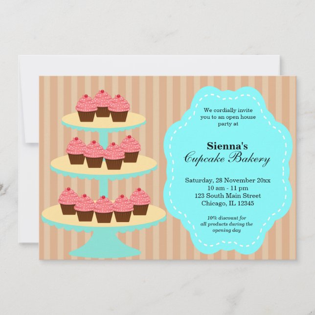 Open House Bakery business Invitation (Front)