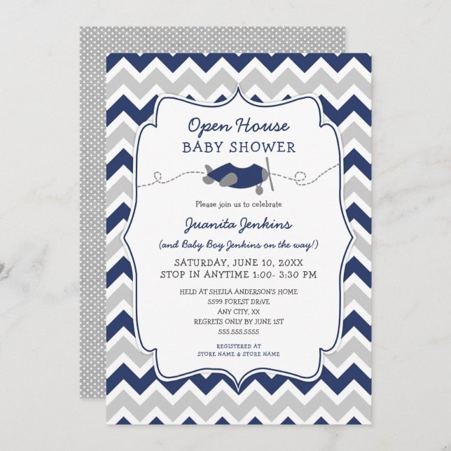 Open House Boy Baby Shower Invitation (Front/Back)