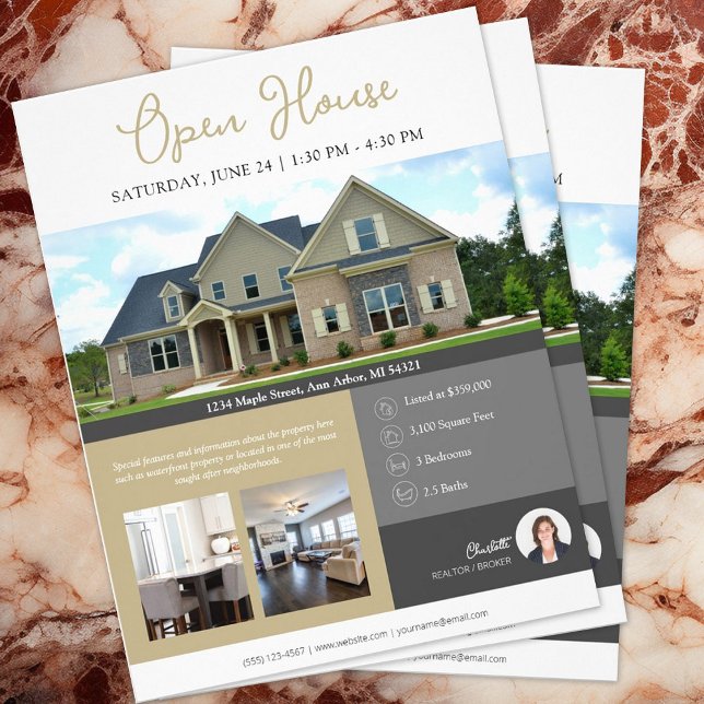 Open House Information Real Estate  Flyer (Real Estate open house flyer)