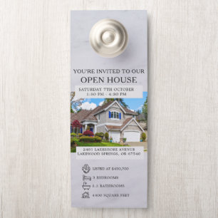 Open House Invitation Real Estate Farming Door Han Hanger