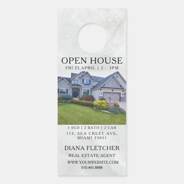 Open House Invitation Real Estate Farming Door Han Hanger (Front)