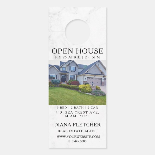 Open House Invitation Real Estate Farming Door Han Hanger (Front)