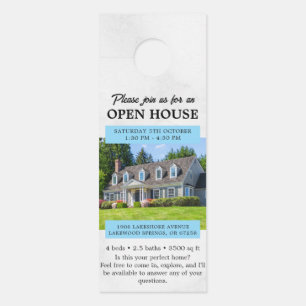 Open House Invitation Real Estate Farming Door Han Hanger