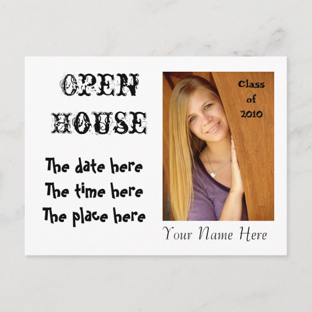 Open House Invitation - you design it - Customised (Front)