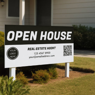 Open House l Black & White Real Estate  Banner