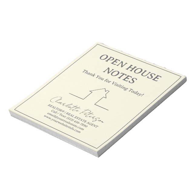 Open House Notepad for Realtors (Rotated)