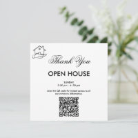 Open House Photo Arrow Real Estate Thank you card