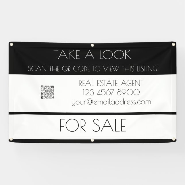 Open House Real Estate QR Code Property Promo Banner (Horizontal)