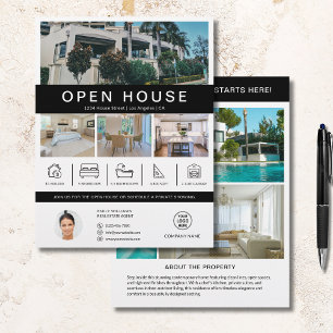 Open House Real Estate Realtor Custom Logo Flyer