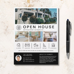 Open House Real Estate Realtor Custom Logo Flyer