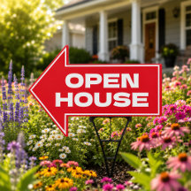 Open House Real Estate Yard Sign Arrow