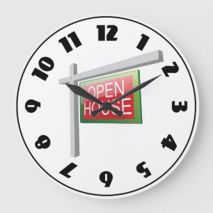 Open House Sign Clock