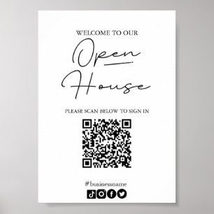 Open House Sign In Sheet w/ QR Code
