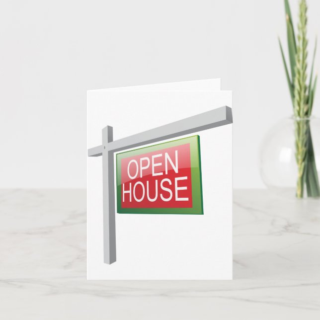 Open House Sign Note Cards (Front)