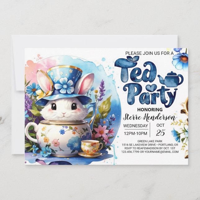 Open House Tea Party: A Boy's Baby Shower Invitation (Front)