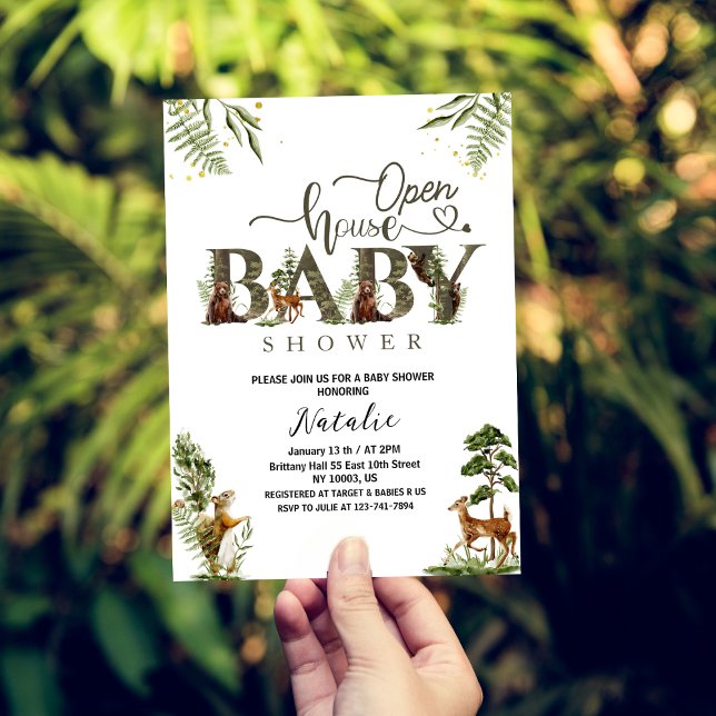 Open house woodland baby shower invitation (Creator Uploaded)