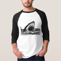 OPEN JAWS Great White Shark Men's Raglan T-Shirt
