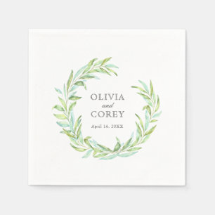 Open Laurel Wreath Wedding Napkin