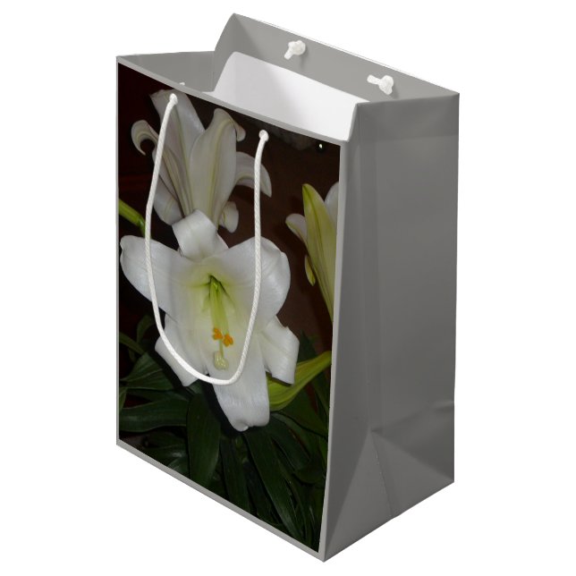 Open Lily Medium Gift Bag (Front Angled)