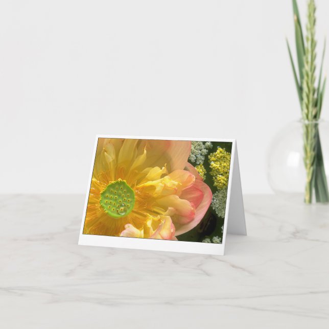 Open Lotus Folded Note Card (Front)