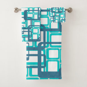 Open Mid-Century Modern Rectangles Bath Towel Set