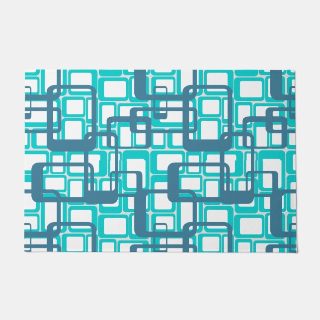 Open Mid-Century Modern Rectangles Doormat (Front)