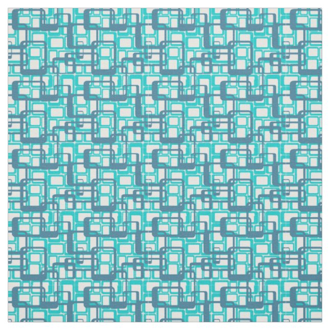 Open Mid-Century Modern Rectangles Fabric (Swatch)