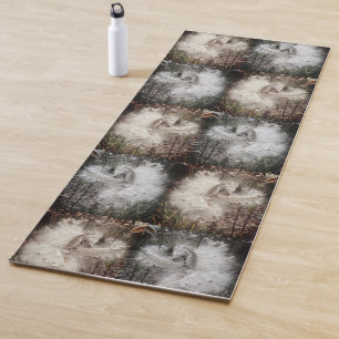 Open Milkweed Pods Seeds with Silk Filters Yoga Mat