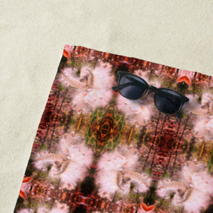 Open Milkweed Pods Seeds with Silk Sangria Beach Towel