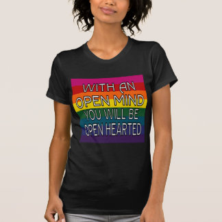 Open Mind outline 2 vis full Rainbow tshirt