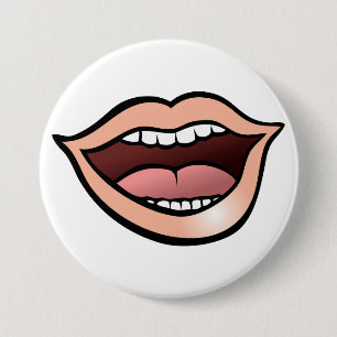 Open Mouth Lips Teeth Tongue 7.5 Cm Round Badge