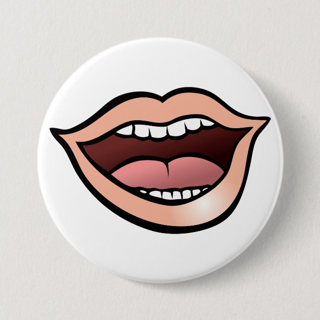 Open Mouth Lips Teeth Tongue 7.5 Cm Round Badge (Front)