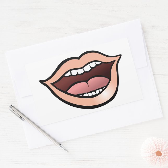 Open Mouth Lips Teeth Tongue Rectangular Sticker (Creator Uploaded)