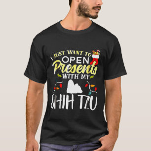 Open Presents With My Shih Tzu Christmas Dog T-Shirt
