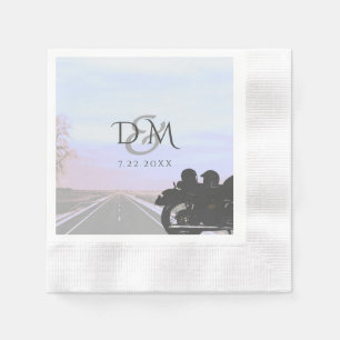 Open Road Motorcycle Wedding Reception Cocktail Napkin