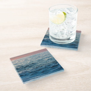 Open sea glass coaster