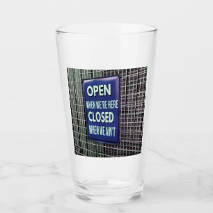 Open Sign Funny, Closed Sign Funny Glass