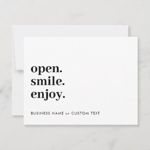Open Smile Enjoy Jewellery Care Thank You Business Card