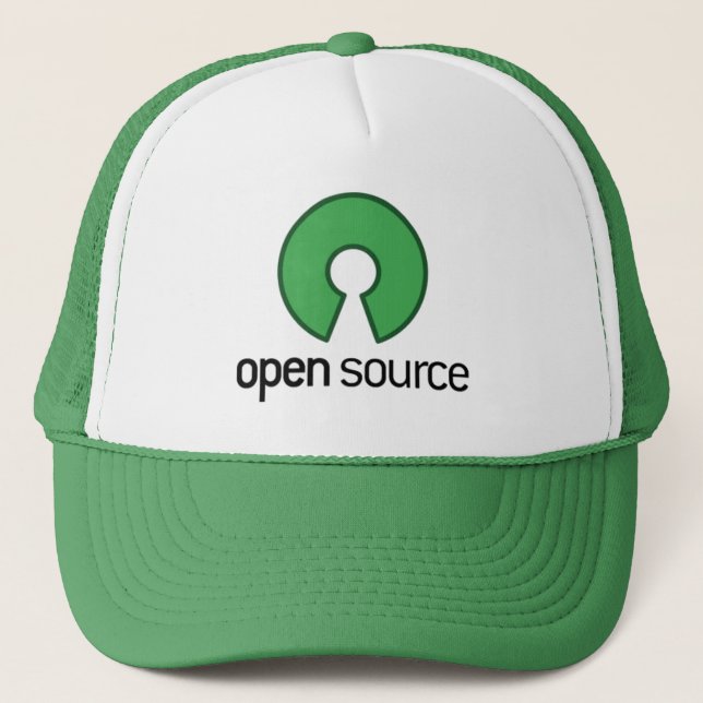 open source green trucker hat (Front)