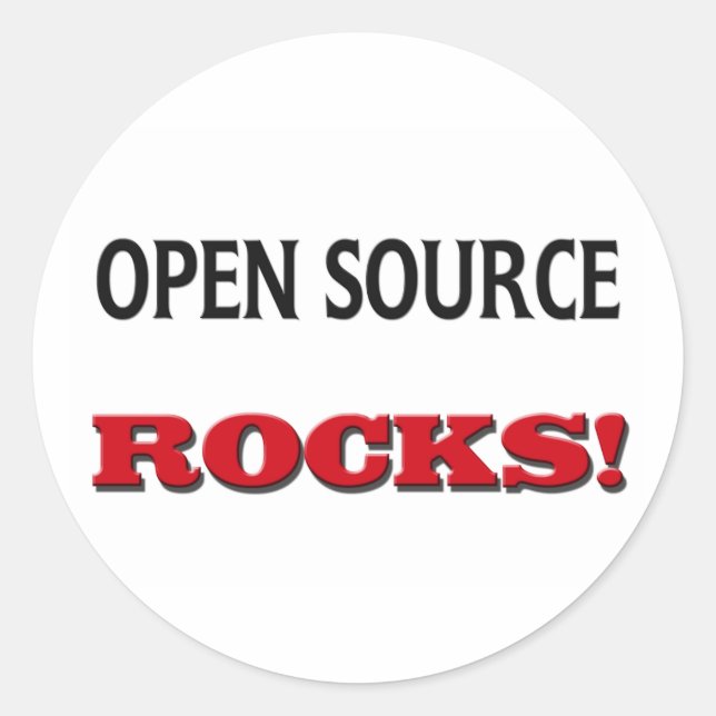 Open Source Rocks Classic Round Sticker (Front)