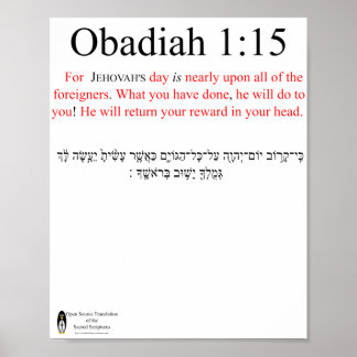 Open Source Translation Obadiah 1:15 Poster