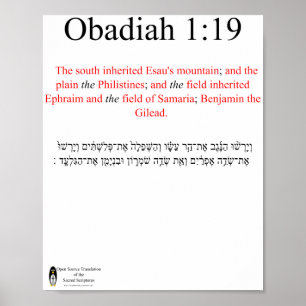 Open Source Translation Obadiah 1:19 Poster