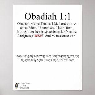 Open Source Translation Obadiah 1:1 Poster