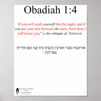 Open Source Translation Obadiah 1:4 Poster