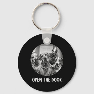 Open The Door Zombie Dogs Funny Halloween Dog 1 Key Ring