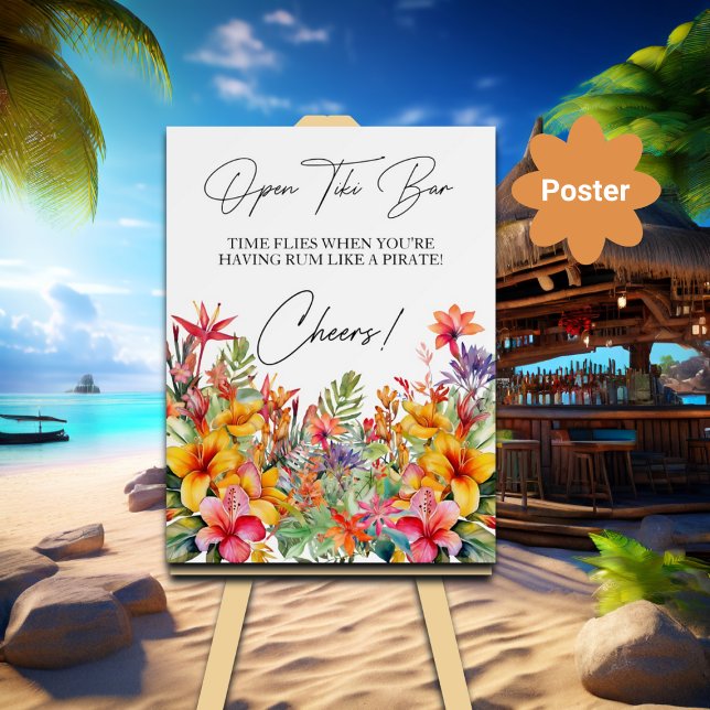Open Tiki Bar Tropical Luau  Poster (Creator Uploaded)
