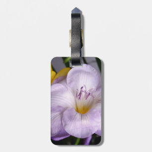 open violet freesia luggage tag