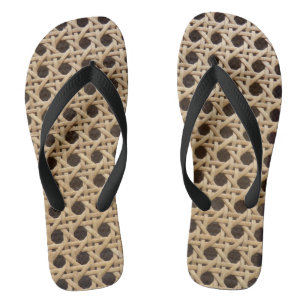Open Weave Rattan Cane Flip Flops